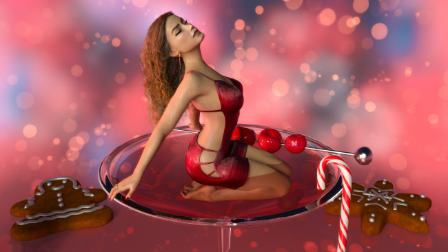 Обои картинки фото 3д графика, фантазия , fantasy, девушка, фон, платье