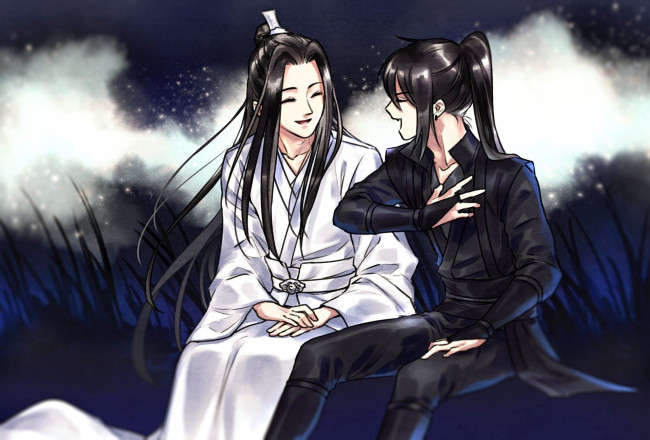 Обои картинки фото сюэ ян и сяо синчень, аниме, mo dao zu shi, сяо, синчень, сюэ, ян, разговор