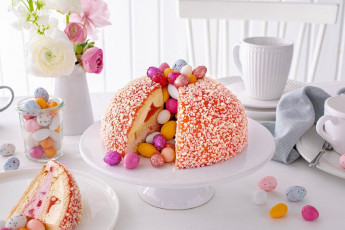 Картинка праздничные пасха букет пирог яйца пасхальные