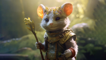 Картинка фэнтези существа нейросети графика нейроарт ai art нейронные сети рисунки нейро искусство мышь