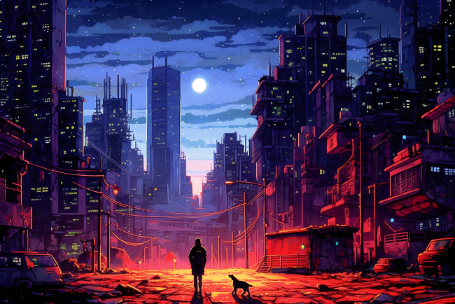Обои картинки фото аниме, город,  улицы,  интерьер,  здания, нейросети, графика, нейроарт, ai, art, нейронные, сети, рисунки, нейро, искусство