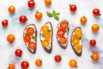 Картинка еда бутерброды +гамбургеры +канапе томаты