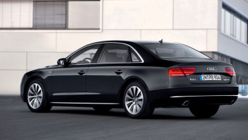 Картинка audi+a8 автомобили audi черный здание