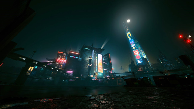 Обои картинки фото видео игры, cyberpunk 2077, город, ночь, огни