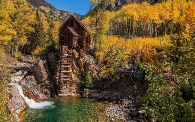 Обои картинки фото crystal mill, colorado, разное, мельницы, crystal, mill