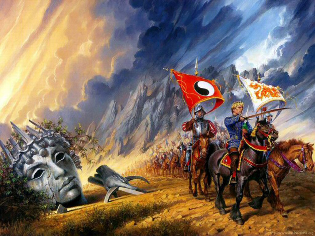 Обои картинки фото darrel, graffet, фэнтези, всадники, наездники