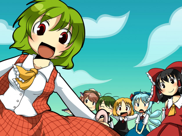 Обои картинки фото аниме, touhou