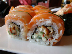 Картинка еда рыба морепродукты суши роллы