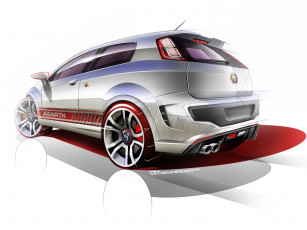 Картинка abarth punto evo 2010 автомобили рисованные