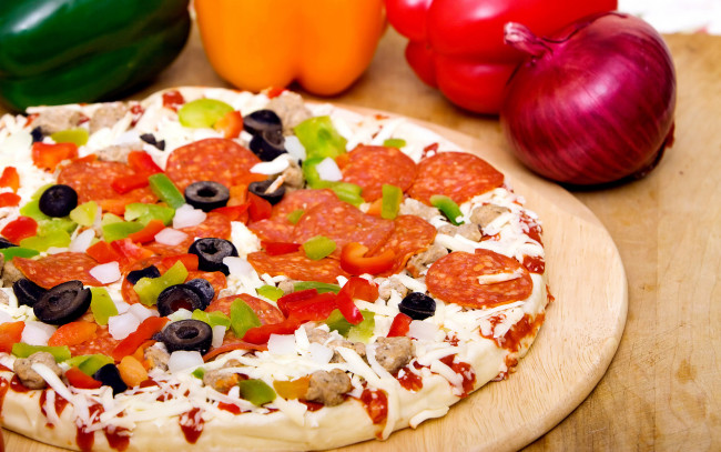 Обои картинки фото еда, пицца