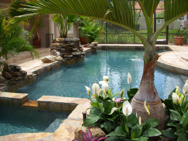 Обои картинки фото интерьер, бассейны, открытые, площадки, бассейн