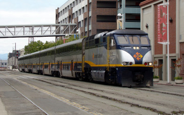 Картинка amtrak техника поезда мост рельсы станция поезд