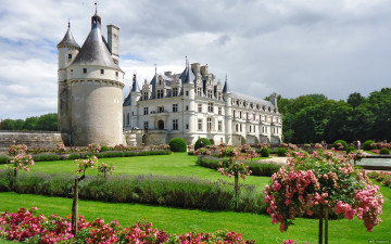 Картинка замок шенонсо города замки луары франция парк