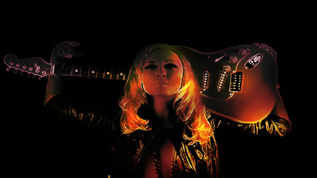 Обои картинки фото музыка, другое, гитара, девушка