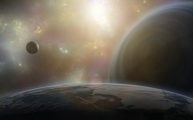 Обои картинки фото космос, арт, планеты