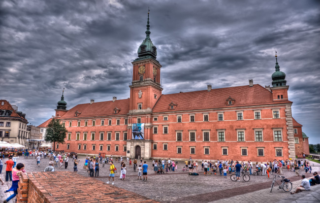 Обои картинки фото королевский, замок, города, варшава, польша, здание