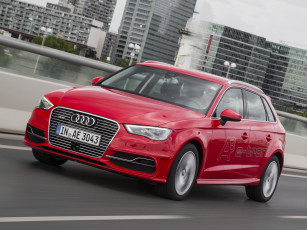 обоя автомобили, audi, красный, 2014г, sportback, e-tron, 8v, a3