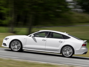 обоя автомобили, audi, quattro, sportback, tdi, 3-0, a7, светлый, 2014г, s-line