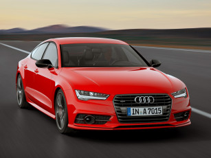 Картинка автомобили audi sportback красный a7 2014г competition tdi 3-0