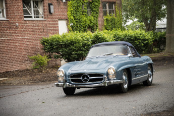 Картинка mercedes-benz+190sl+convertible +1956 автомобили mercedes-benz выставка автошоу автопробег