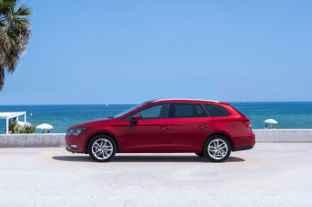 Картинка 2014+seat+leon+st+4drive автомобили seat красный leon побережье