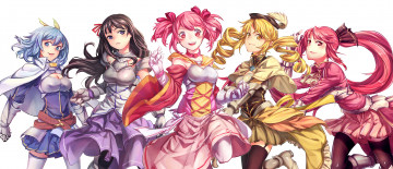 Картинка аниме mahou+shoujo+madoka+magika miki sayaka kaname madoka akemi homura девушки pg art безразличие радость улыбка взгляд tomoe mami mahou shoujo magica sakura kyouko