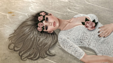 Картинка 3д+графика люди+ people венок