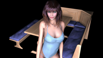 Картинка 3д+графика люди+ people взгляд девушка