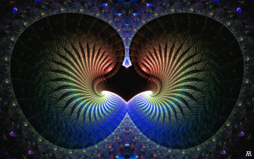 Картинка 3д+графика фракталы+ fractal цвета фон узор