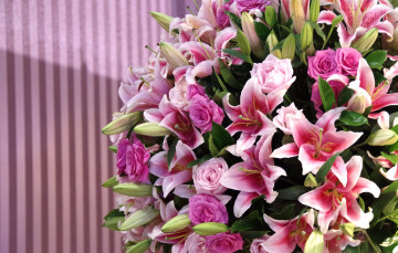 Картинка цветы букеты +композиции лилии розы