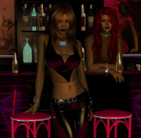 Обои картинки фото 3д графика, люди , people, девушки, взгляд