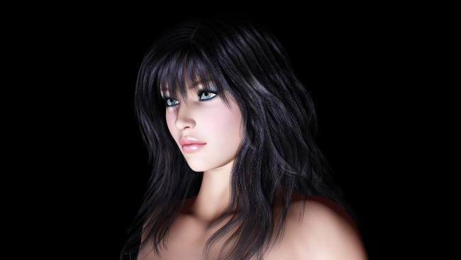 Обои картинки фото 3д графика, портрет , portraits, взгляд, девушка