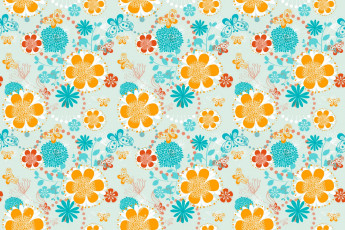 Картинка векторная+графика цветы+ flowers бабочки цветы узор