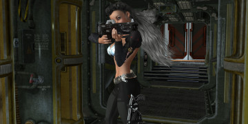 Картинка 3д+графика фантазия+ fantasy оружие девушка фон взгляд