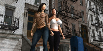 Картинка 3д+графика люди+ people взгляд девушки фон