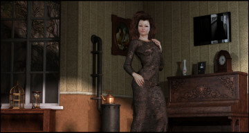 Картинка 3д+графика люди+ people взгляд девушка фон