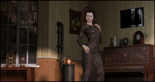 Обои картинки фото 3д графика, люди , people, взгляд, девушка, фон