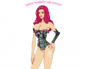 Картинка рисованное комиксы взгляд существо девушка фон