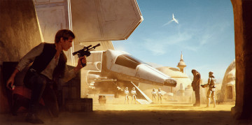 Картинка фэнтези _star+wars chewbacca harrison ford chewie han solo star wars stormtrooper