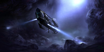 Картинка фэнтези космические+корабли +звездолеты +станции планета иная корабль пещера космический