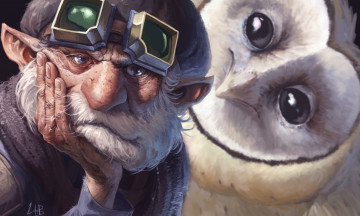 Картинка фэнтези существа сова гном