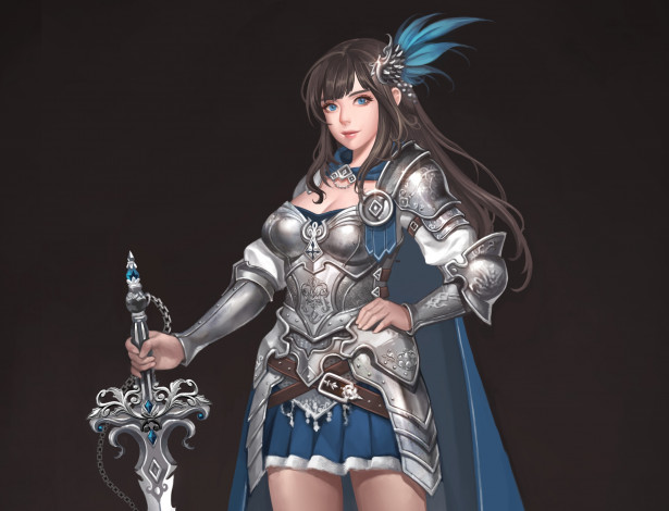 Обои картинки фото фэнтези, девушки, девушка, меч