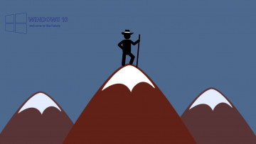 Картинка компьютеры windows++10 человек горы шляпа