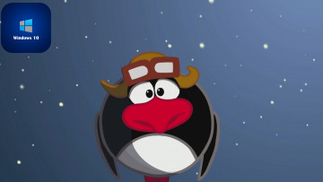 Картинка компьютеры windows++10 очки шапка птица