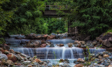 Картинка природа водопады река лес водопад