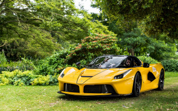 Картинка автомобили ferrari жёлтый laferrari aperta