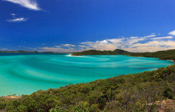 Картинка австралия природа побережье облака деревья водоем