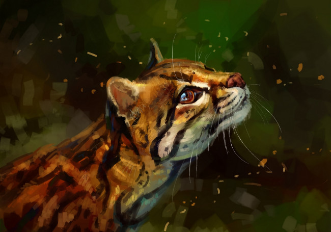 Обои картинки фото рисованное, животные, полосатый