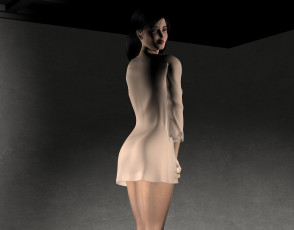 Картинка 3д+графика люди+ people взгляд фон девушка