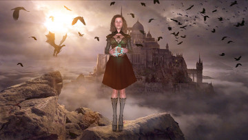 Картинка 3д+графика люди+ people взгляд фон девушка